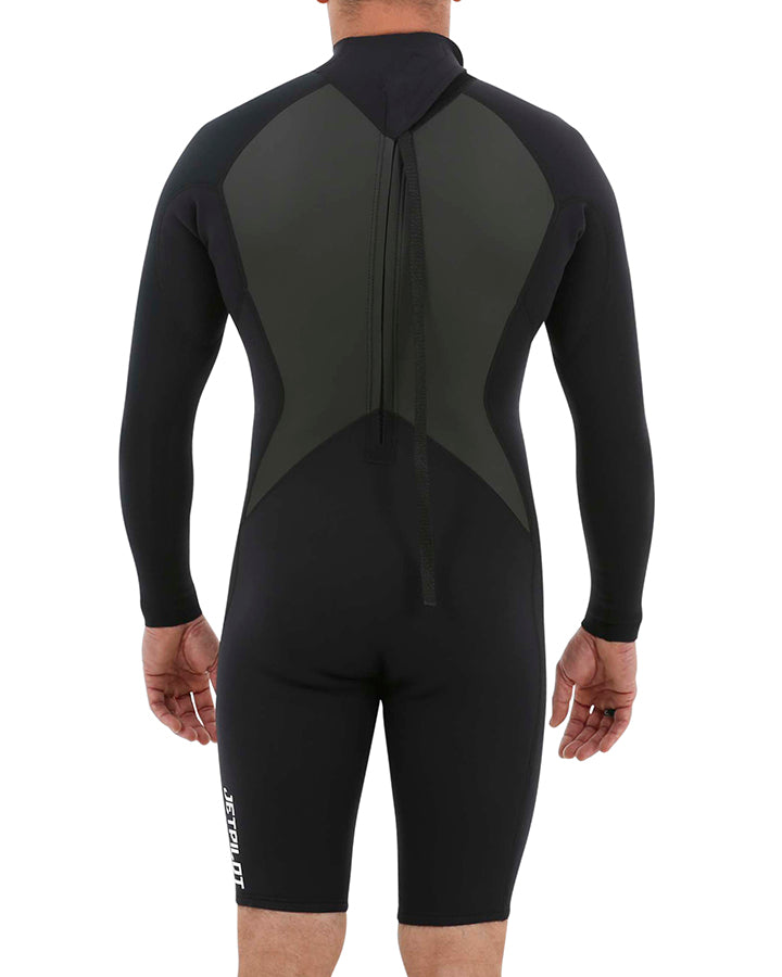 Black and gray wetsuit on a white background