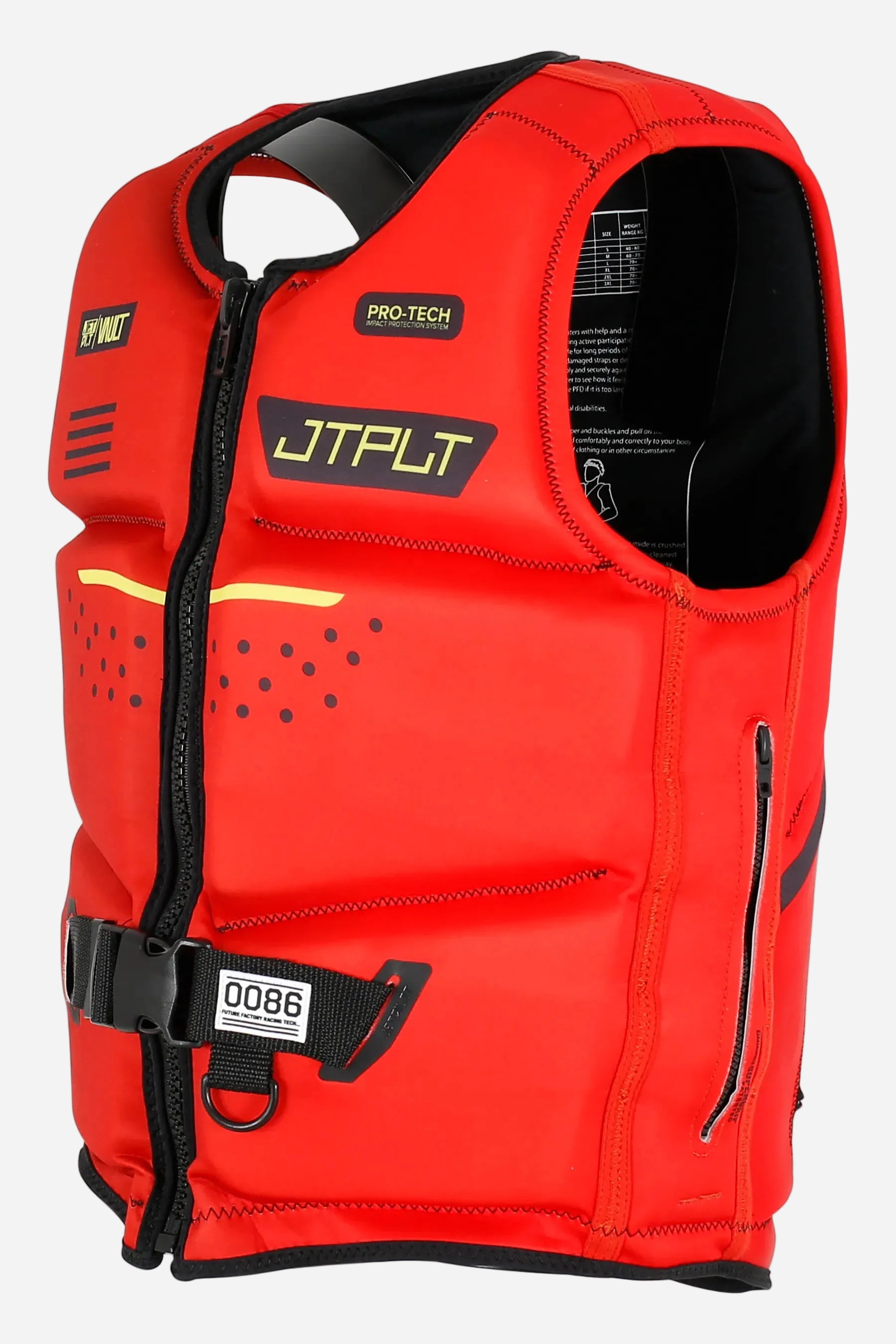 Jetpilot Vault Protech Front Entry Ecoprene Life Jacket - Red — view 2