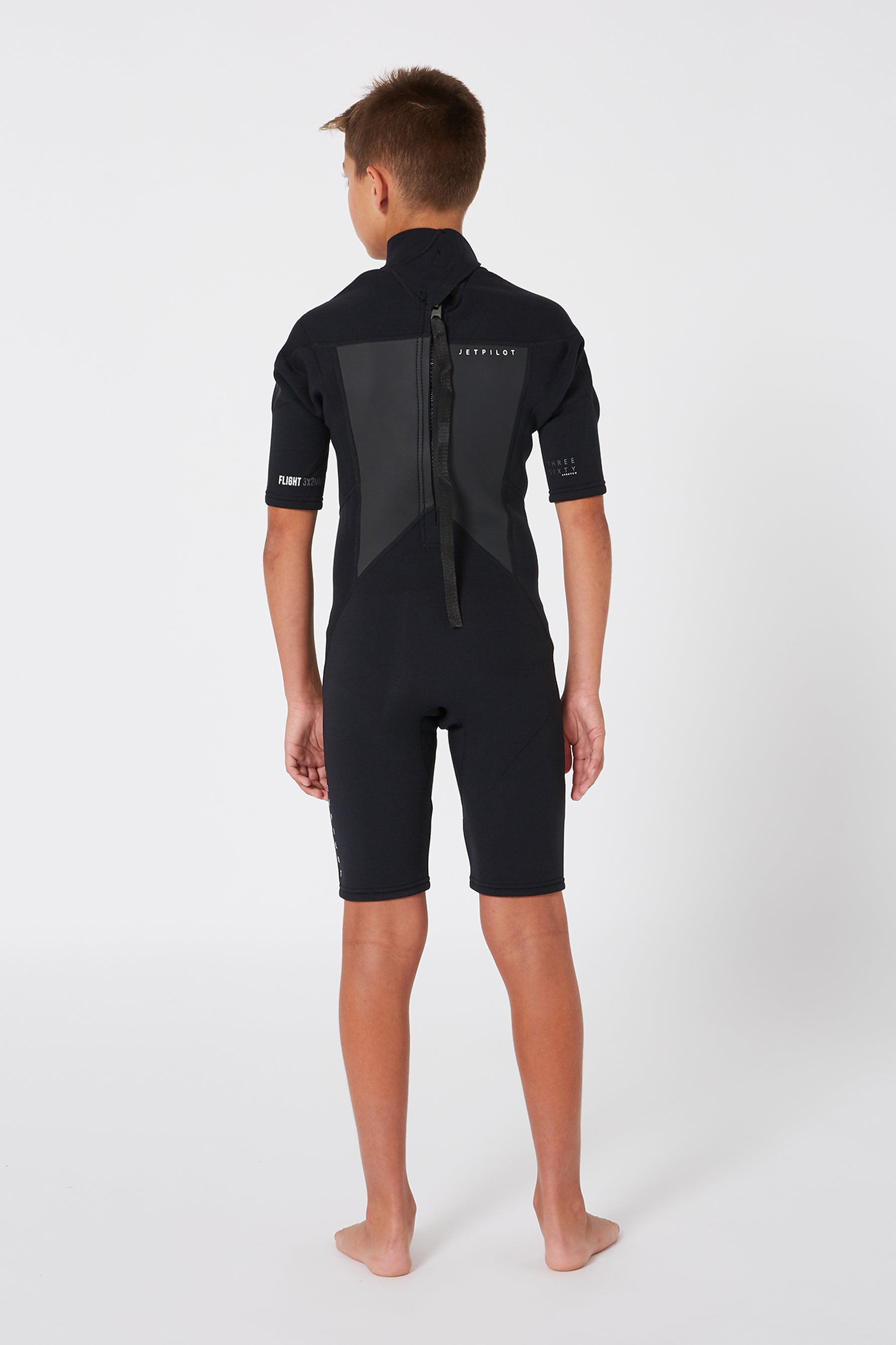 Jetpilot Flight Youth 2/2Mm Short Sleeve Springsuit - Black