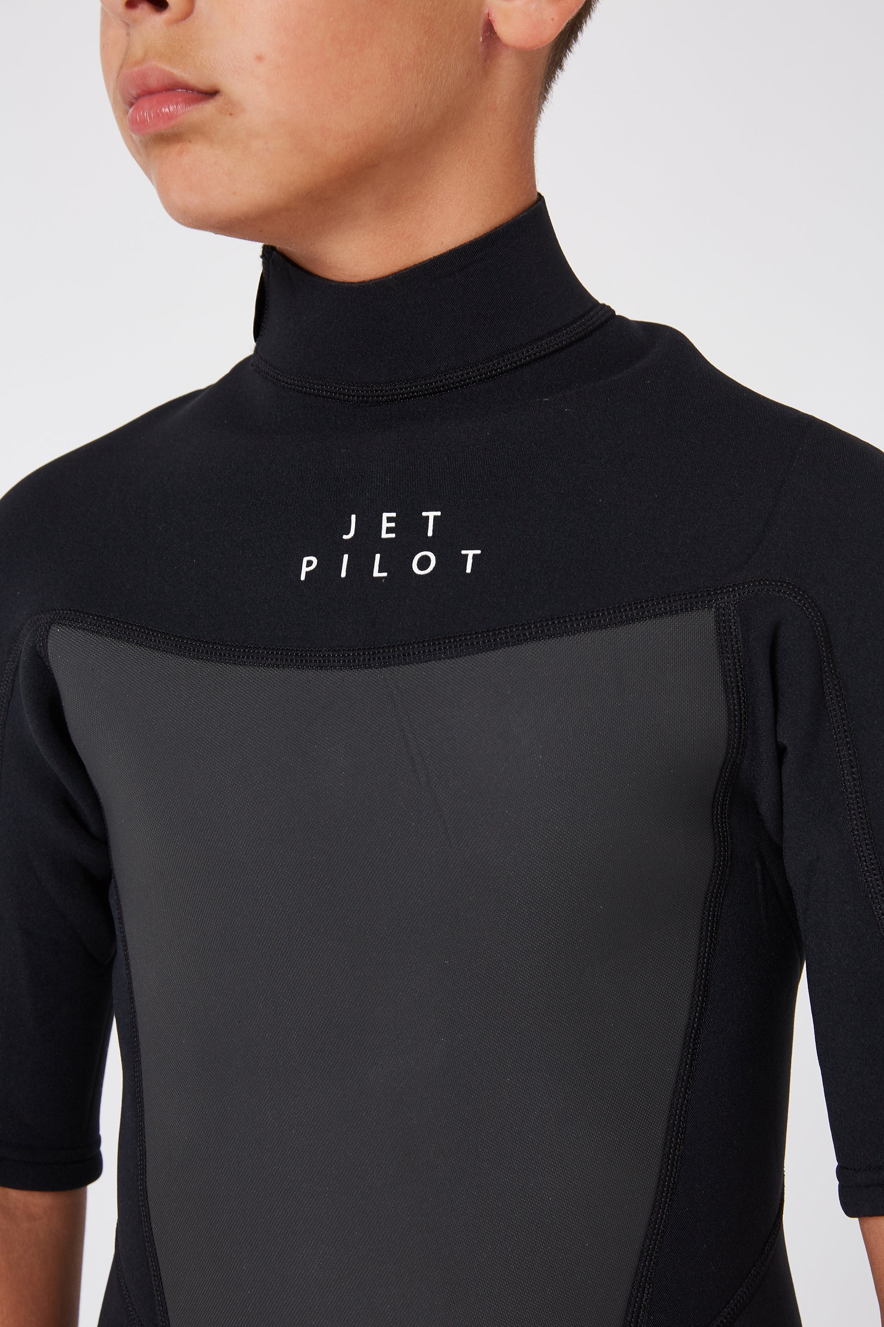 Jetpilot Flight Youth 2/2Mm Short Sleeve Springsuit - Black