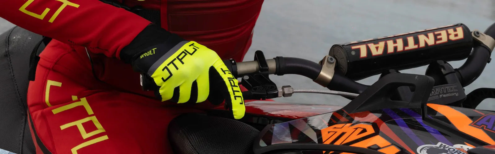 Man riding Jetski with Bright yellow Jetpilot Jetski Gloves