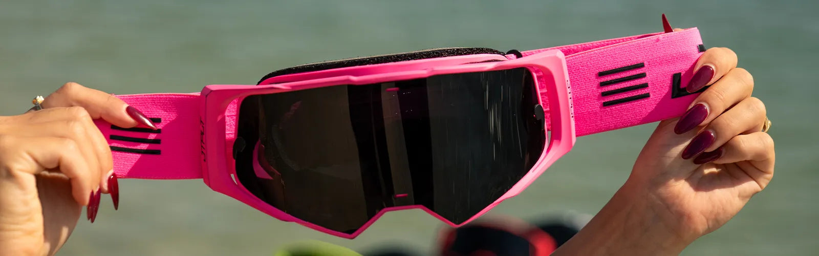 Jetpilot Jetski Race Goggles Being Held Up