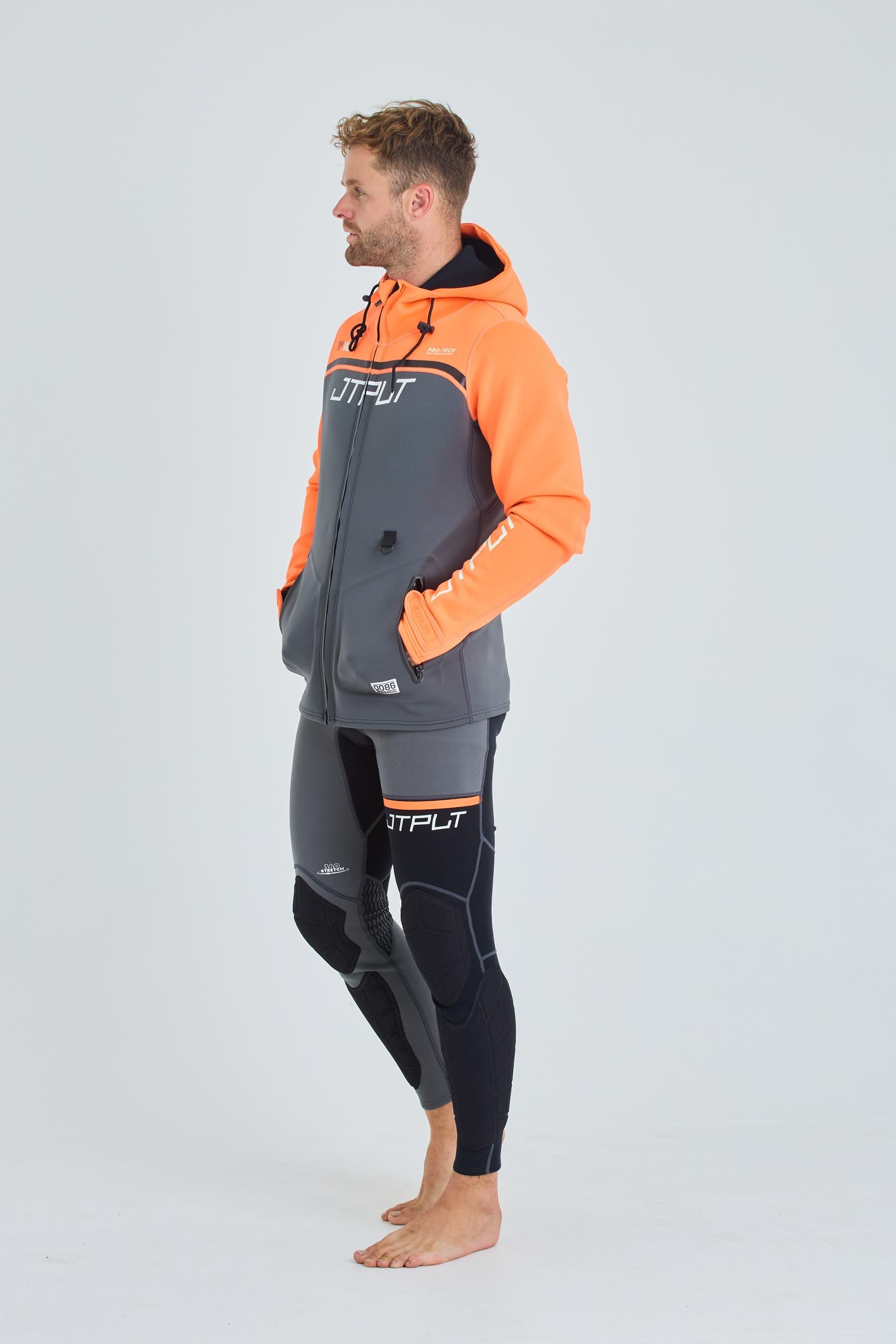 JA24171 Jetpilot Rx Vault Mens Tour Coat - Char/Orange 2