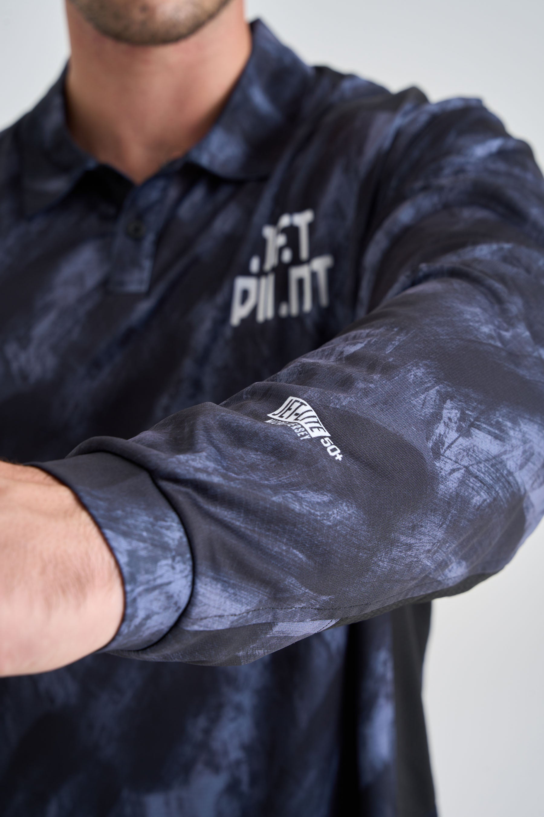 Jetpilot Venture Mens Long Sleeve Fishing Polo - Black — view 4